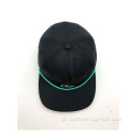 Chapéu de corda preta de snapback preto com logotipo bordado